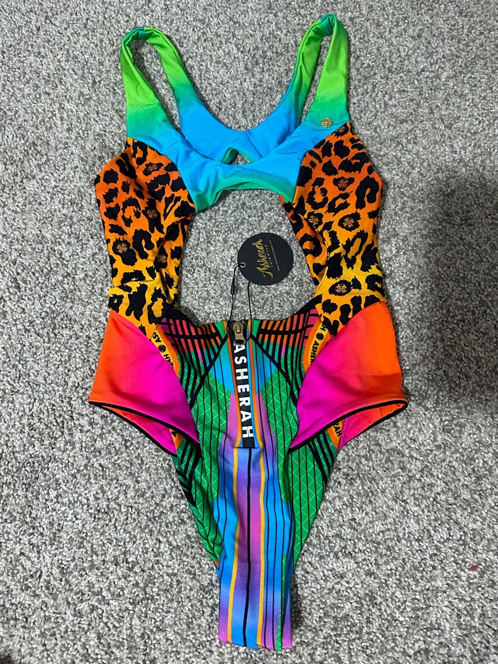 NWT!  Ashera Felix Electric Tiger One Piece - Size Small